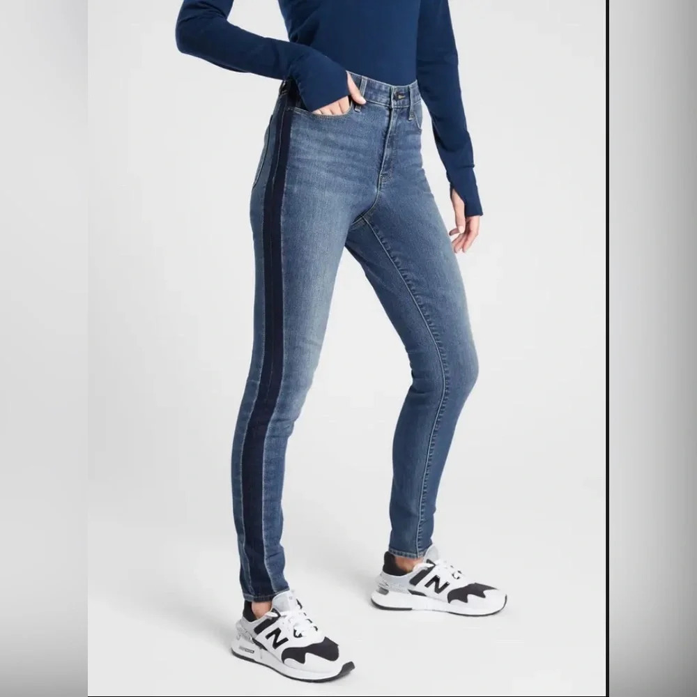 ! Athleta Sculptek Ultra Skinny Indigo Tuxedo Jeans